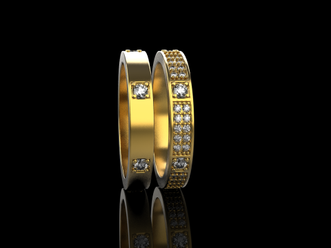 Wedding rings model 824 3D Druckmodell