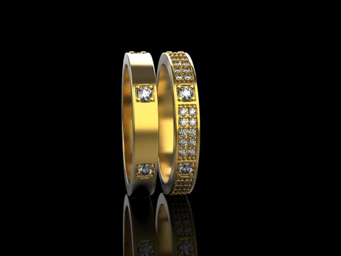 Wedding rings model 824 3D Print Model