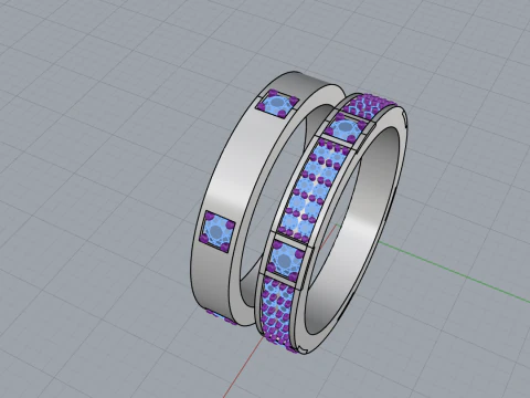 Wedding rings model 824 3D Print Model