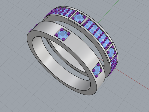 Wedding rings model 824 3D Druckmodell