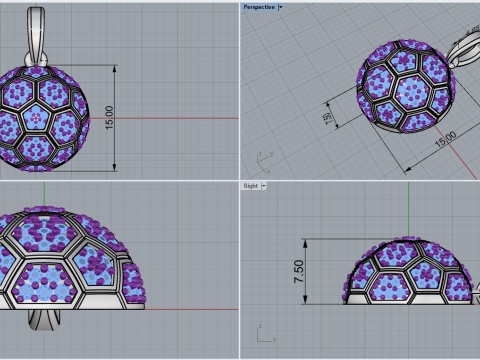 Football ball pendant model 823 3Dプリントモデル