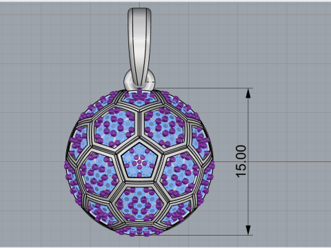 Football ball pendant model 823 3Dプリントモデル