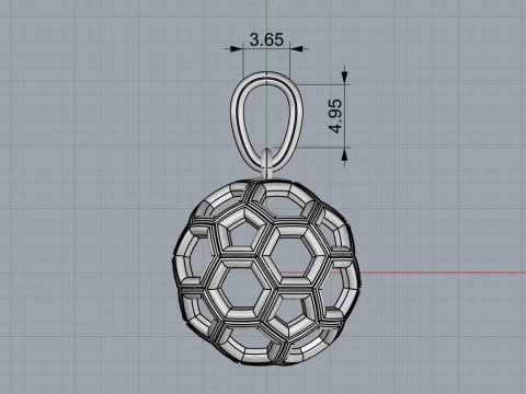 Football ball pendant model 822 3D Print Model