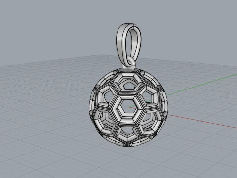 Football ball pendant model 822 3D Print Model