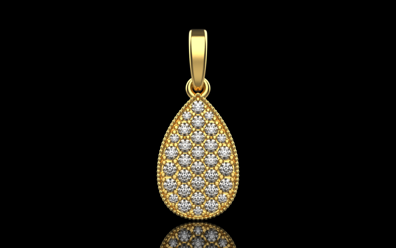 Pear shape pendant model 821 3D 打印模型 .c4d .max .obj .3ds .fbx .stl .blend 