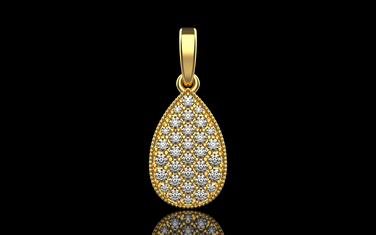 Pear shape pendant model 821 3D Print Model .c4d .max .obj .3ds .fbx .stl .blend 