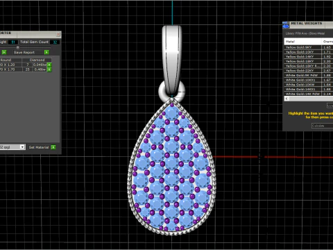 Pear shape pendant model 821 3D Print Model