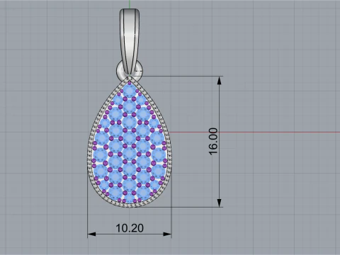 Pear shape pendant model 821 3D Print Model