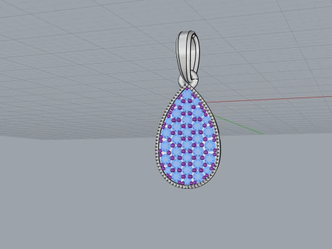 Pear shape pendant model 821 3D Print Model