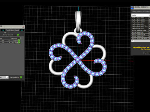 Heart clover pendant model 819 3D printmodel