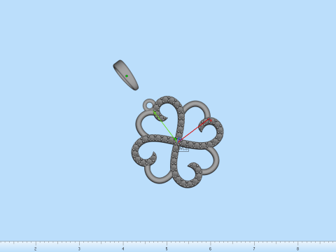 Heart clover pendant model 819 3D printmodel