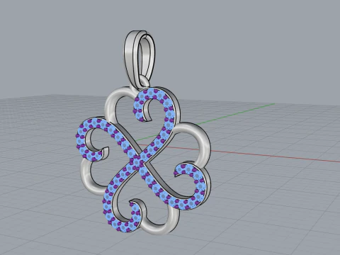 Heart clover pendant model 819 3D Print Model