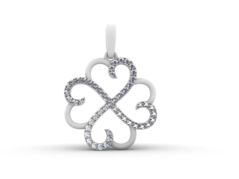 Heart clover pendant model 819 3D printmodel