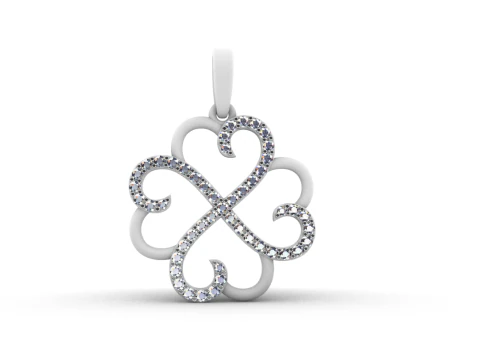 Heart clover pendant model 819 3D Print Model