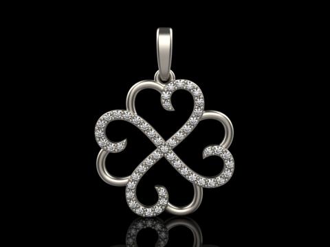Heart clover pendant model 819 3D printmodel
