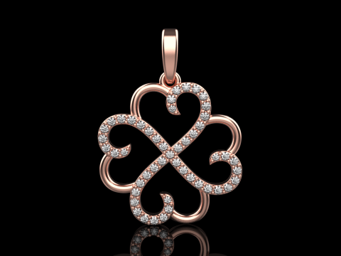 Heart clover pendant model 819 3D printmodel