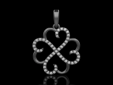 Heart clover pendant model 819 3D Print Model
