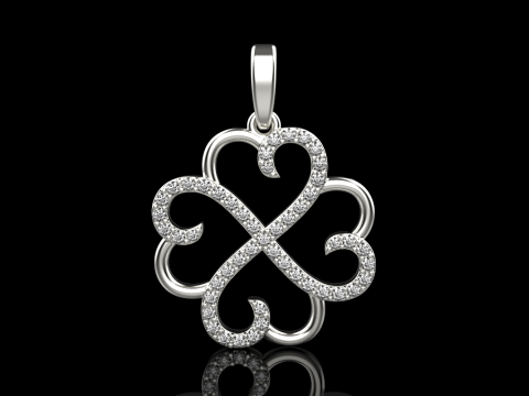 Heart clover pendant model 819 3D printmodel