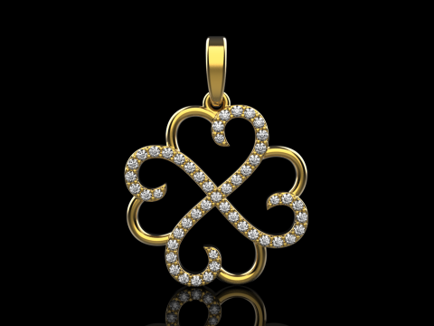 Heart clover pendant model 819 3D printmodel