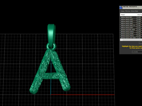 Initial letter A pendant model 816 3D Print Model
