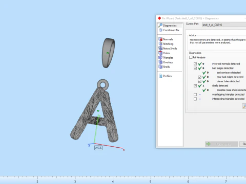 Initial letter A pendant model 816 3D Print Model