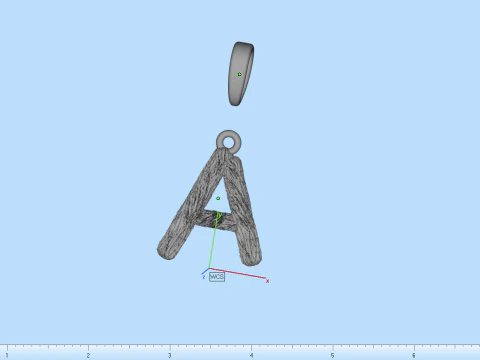 Initial letter A pendant model 816 3D Print Model