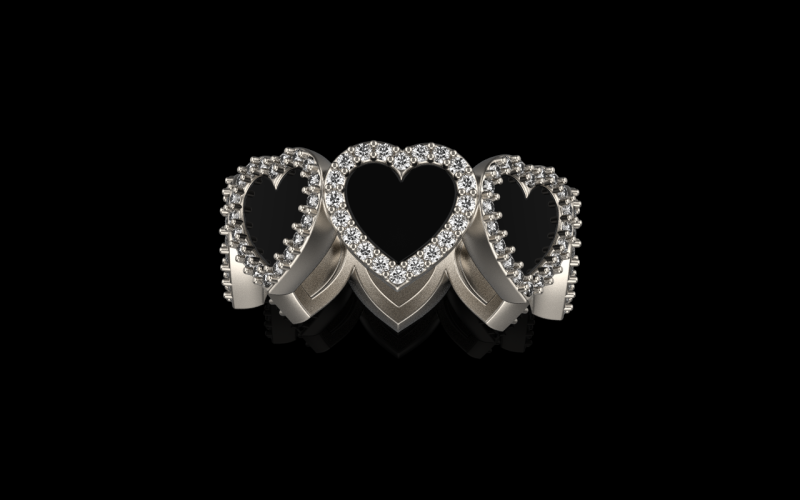 Enamel heart ring model 814 3D Print Model .c4d .max .obj .3ds .fbx .stl .blend 