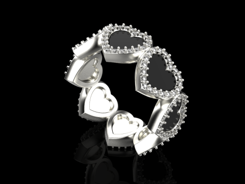 Enamel heart ring model 814 3D Print Model