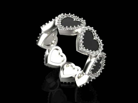 Enamel heart ring model 814 3D Print Model