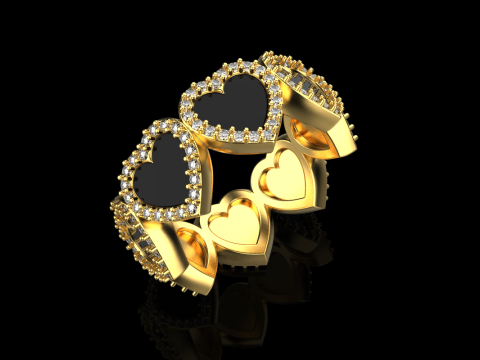 Enamel heart ring model 814 3D Print Model