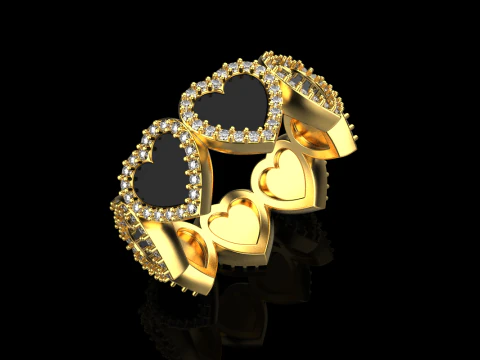 Enamel heart ring model 814 3D Print Model