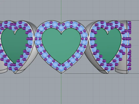 Enamel heart ring model 814 3D Print Model