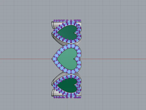 Enamel heart ring model 814 3D Print Model