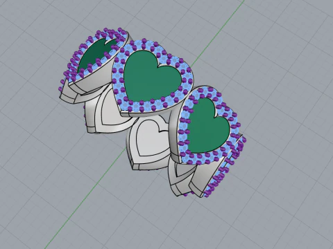Enamel heart ring model 814 3D Print Model