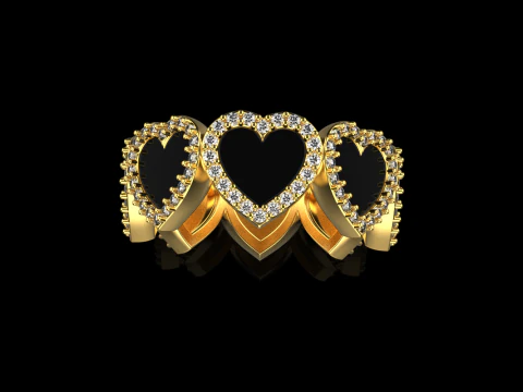 Enamel heart ring model 814 3D Print Model