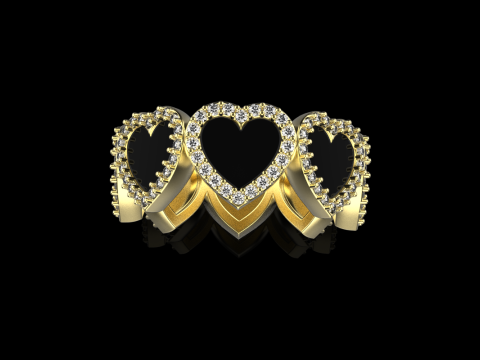 Enamel heart ring model 814 3D Print Model