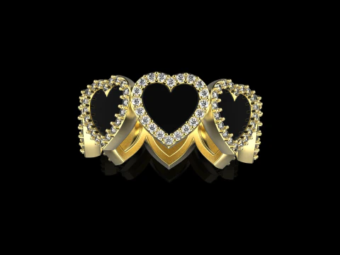 Enamel heart ring model 814 3D Print Model