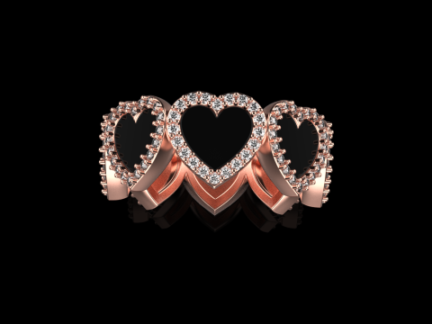 Enamel heart ring model 814 3D Print Model