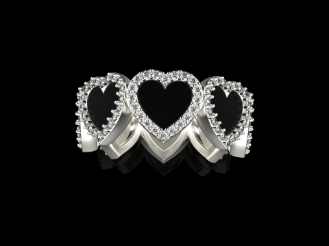 Enamel heart ring model 814 3D Print Model