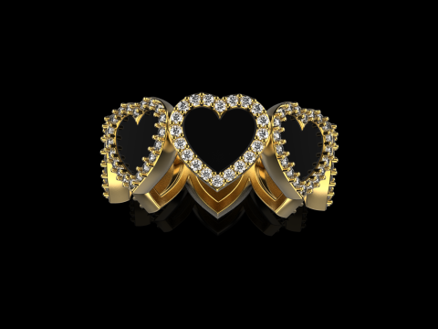 Enamel heart ring model 814 3D Print Model