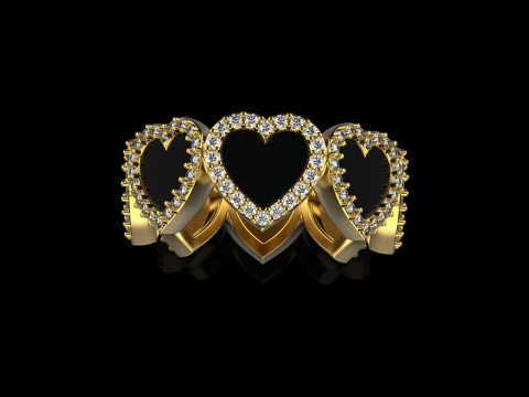 Enamel heart ring model 814 3D Print Model