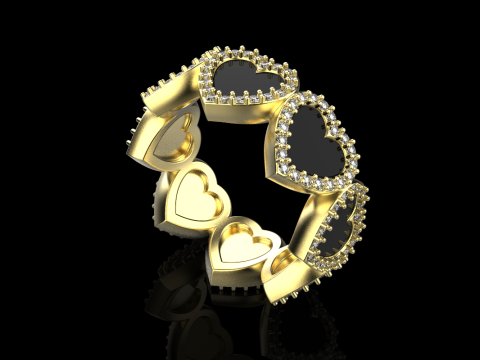 Enamel heart ring model 814 3D Print Model