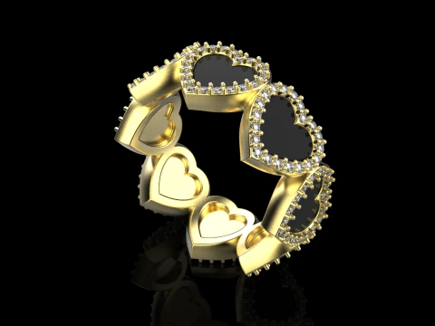 Enamel heart ring model 814 3D Print Model