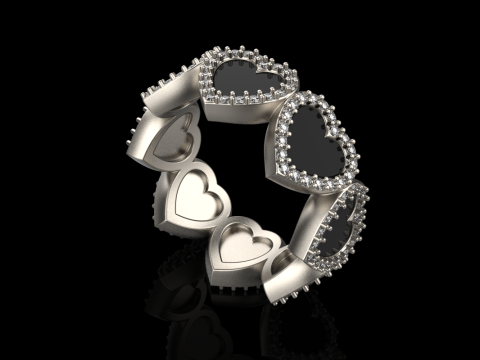 Enamel heart ring model 814 3D Print Model