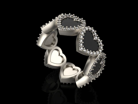 Enamel heart ring model 814 3D Print Model