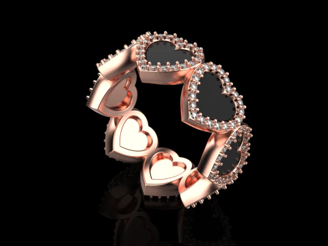 Enamel heart ring model 814 3D Print Model