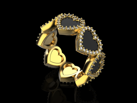 Enamel heart ring model 814 3D Print Model