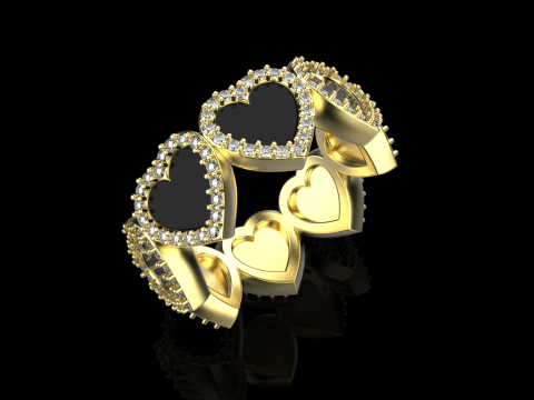 Enamel heart ring model 814 3D Print Model