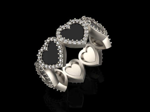 Enamel heart ring model 814 3D Print Model