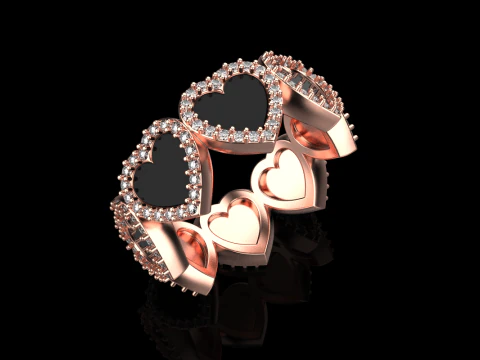Enamel heart ring model 814 3D Print Model